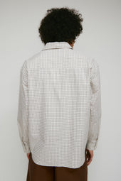 Men's Haydar Shirt in White/Grey Check