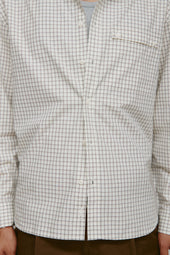 Men's Haydar Shirt in White/Grey Check