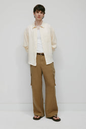Men's Sila Linen Cargo Pant in Otter