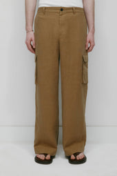 Men's Sila Linen Cargo Pant in Otter