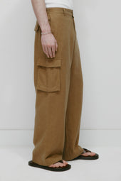 Men's Sila Linen Cargo Pant in Otter
