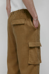 Men's Sila Linen Cargo Pant in Otter