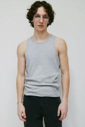 Men's Rib Tank in Heather Grey