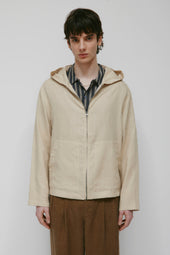 Men's Sila Linen Hoodie in Stone