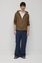 Men's Sila Linen Hoodie in Teak