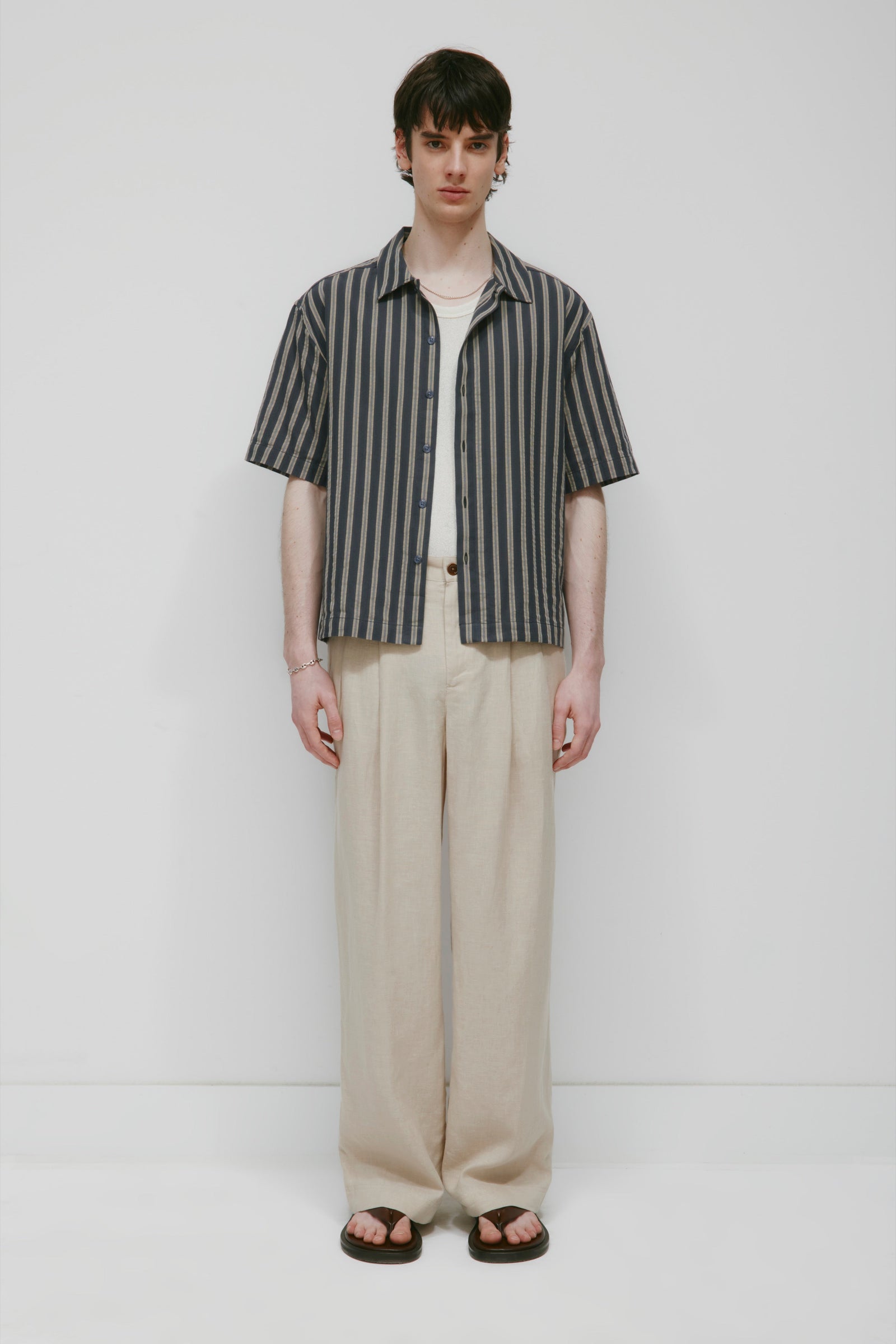 Men's Sila Linen Trouser in Stone