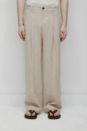 Men's Sila Linen Trouser in Stone