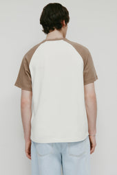 Men's Varsity V-Neck in Marshmallow/Taupe