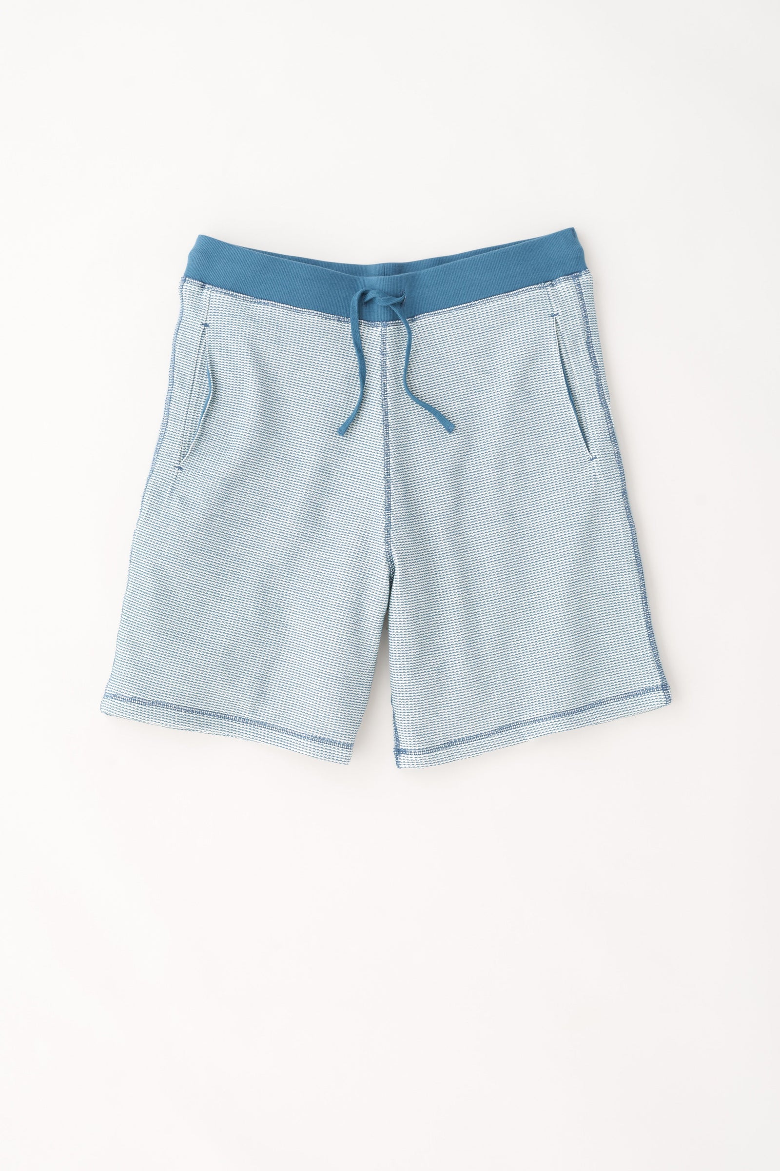 Atlas 2-Tone Waffle Short in Marshmallow/Marine Blue