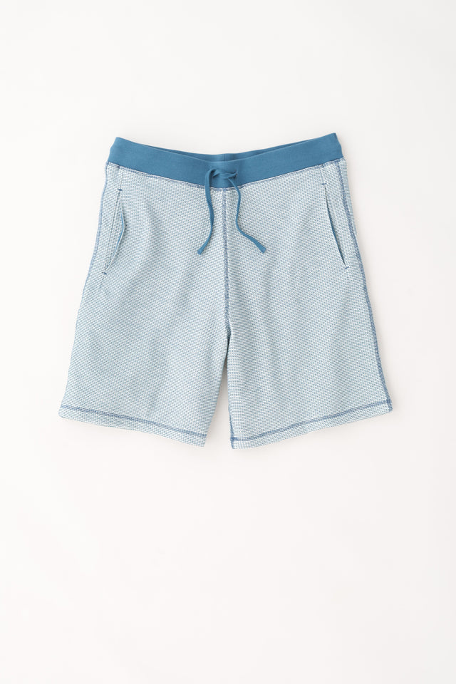 Atlas 2-Tone Waffle Short in Marshmallow/Marine Blue