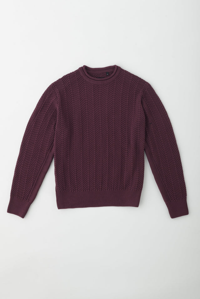 Men's Dahab Rollneck Sweater in Plum