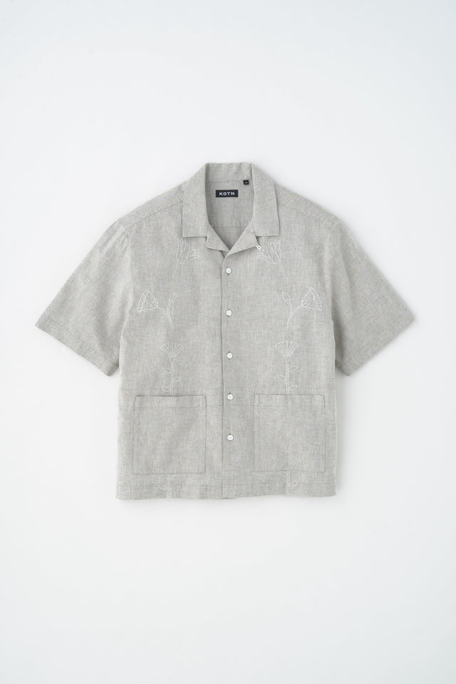 Linen Camp Shirt in Olive