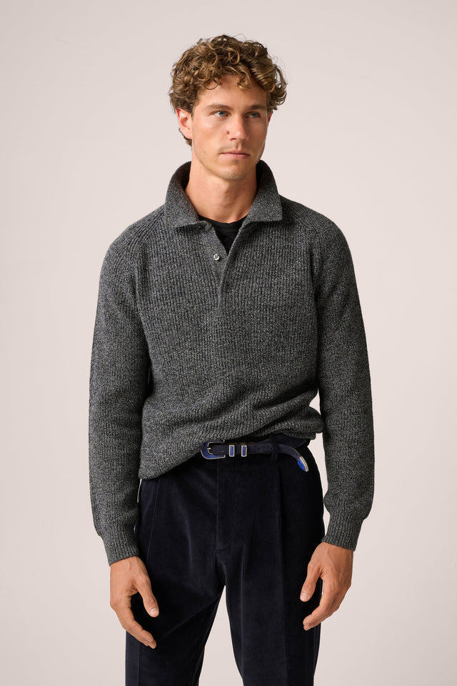 Merricks Polo - Wool and Cashmere - Charcoal