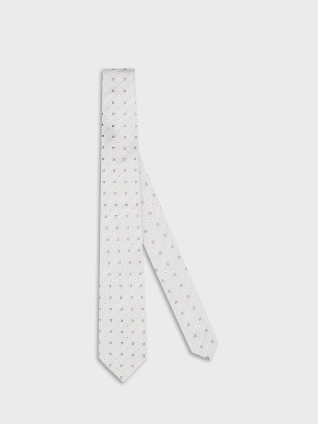 Cravatta in seta jacquard grigia