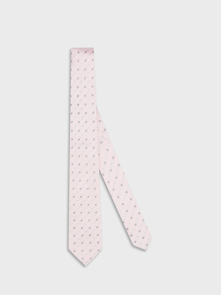 Cravatta In Seta Jacquard Rosa