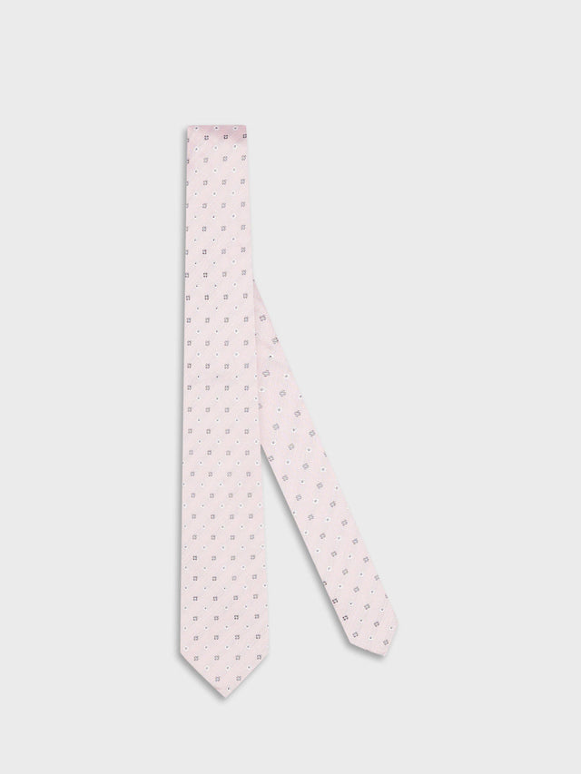 Cravatta in seta jacquard rosa