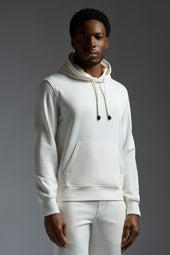 Comfort Cotton and Silk Pouch Pocket Hoodie with Embossed Logo