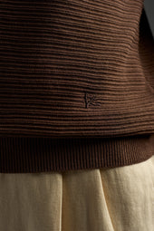 Silk and Linen Embossed Stitch Short Sleeve Polo