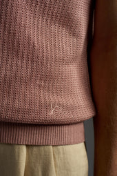 Silk Linen Open Collar Short Sleeve Polo