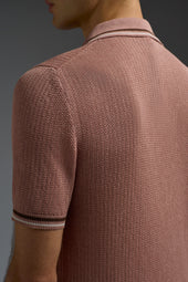 Silk Linen Open Collar Short Sleeve Polo