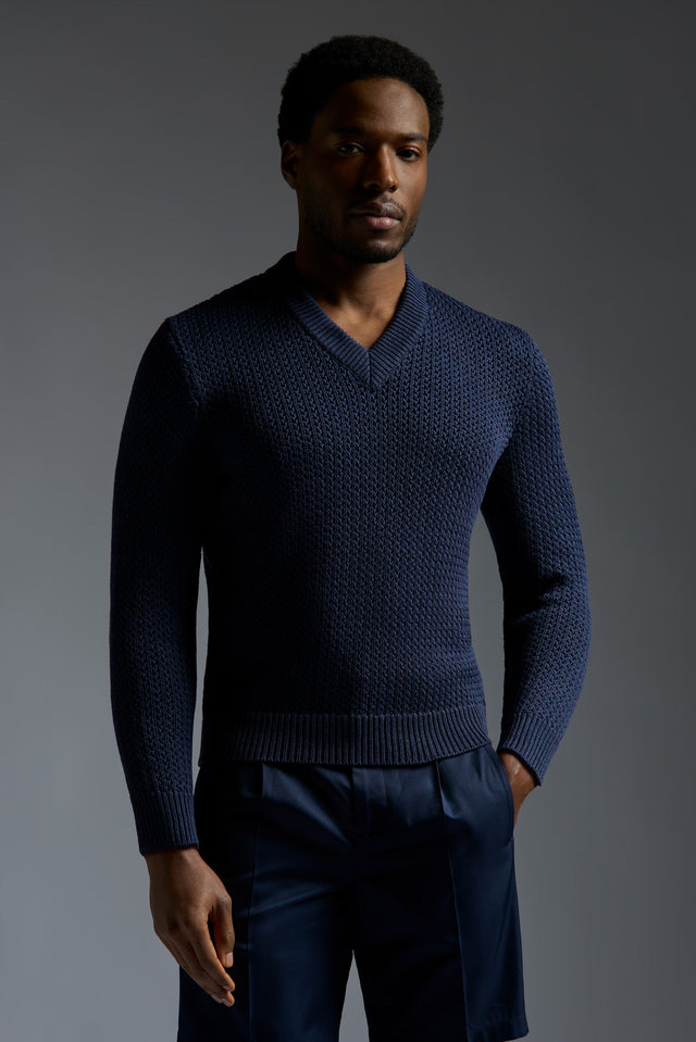 Silk and Cotton V-Neck