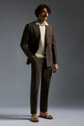Open Collar Polo Solid Silk Stitch Details F 12