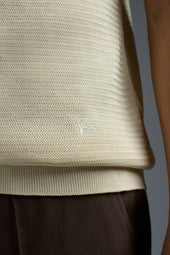Open Collar Polo Solid Silk Stitch Details F 12