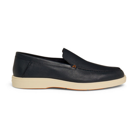 Men's blue tumbled leather loafer