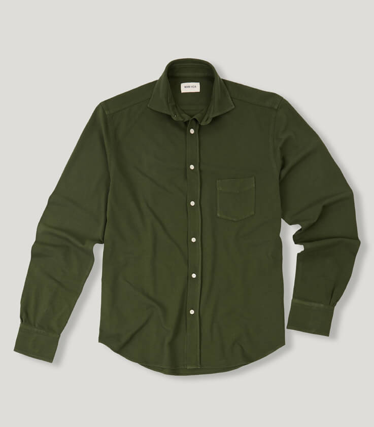 Long Sleeves Pique Shirt