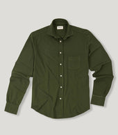Green Long Sleeves Pique Shirt