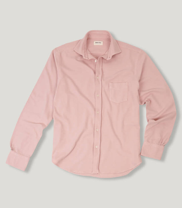 Pink Long Sleeves Pique Shirt