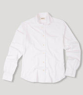 White Long Sleeves Pique Shirt