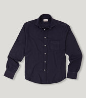 Navy Long Sleeves Pique Shirt