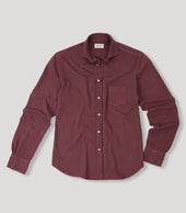 Burgundy Long Sleeves Pique Shirt