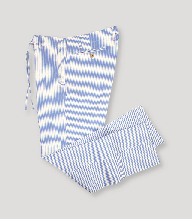 Blue Seersucker Tomi Trousers
