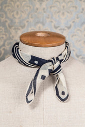 Wool Silk Bandana Blue Foulard