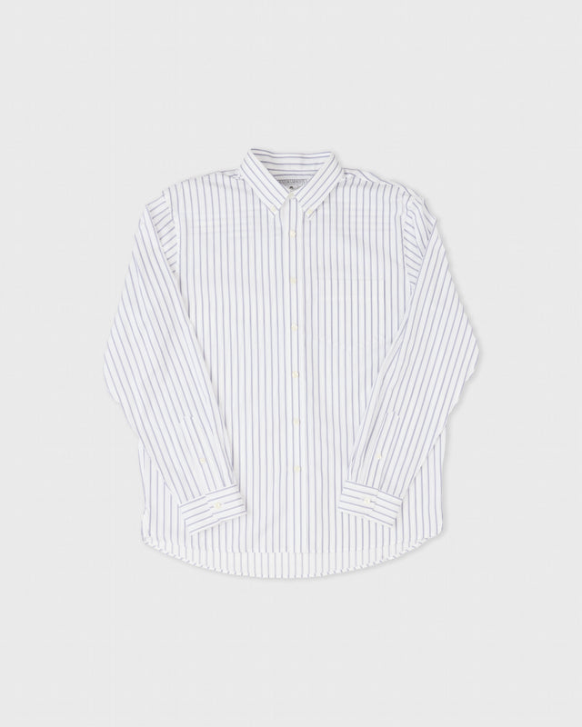 Dad'S Shirt - Rayures Dobby, Blanc/Bleu