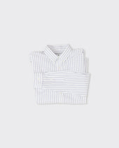 Dad S Shirt Rayures Dobby Blanc Bleu