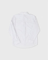 Dad S Shirt Rayures Dobby Blanc Bleu