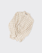 Dad S Shirt Two Tones Check Beige Natural