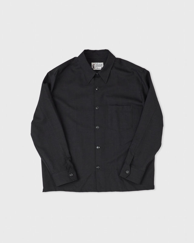 Western Overshirt - Tropical Wool, Anthracite Heather Grey