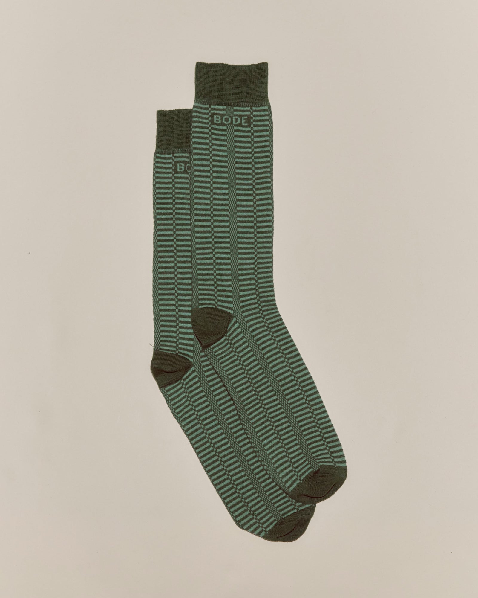 Micro Check Socks Green