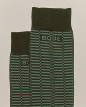 Micro Check Socks Green
