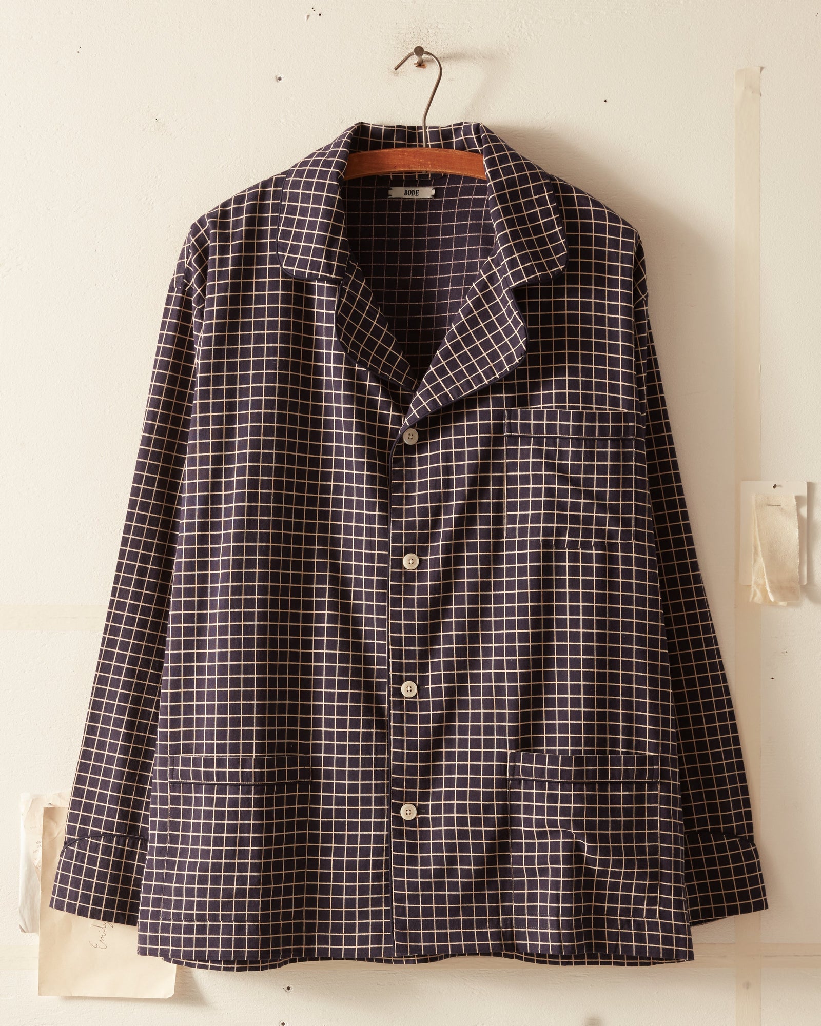 Midnight Grid Pajama Shirt