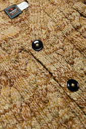 Mix Fisherman V Neck Cardigan Dk Beige Mix