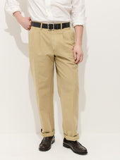 Double Pleated Pant In Vintage Twill