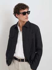 Garment Dyed Work Jacket in Linen