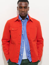 Garment Dyed Work Jacket In Recycled Denim