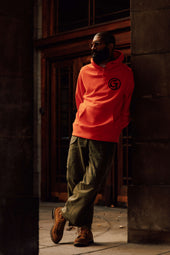 Unisex 'G' Print Hoodie Bright Orange