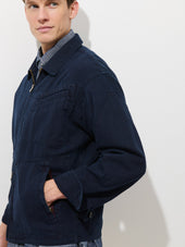 Andre Zip Jacket In Linen Twill